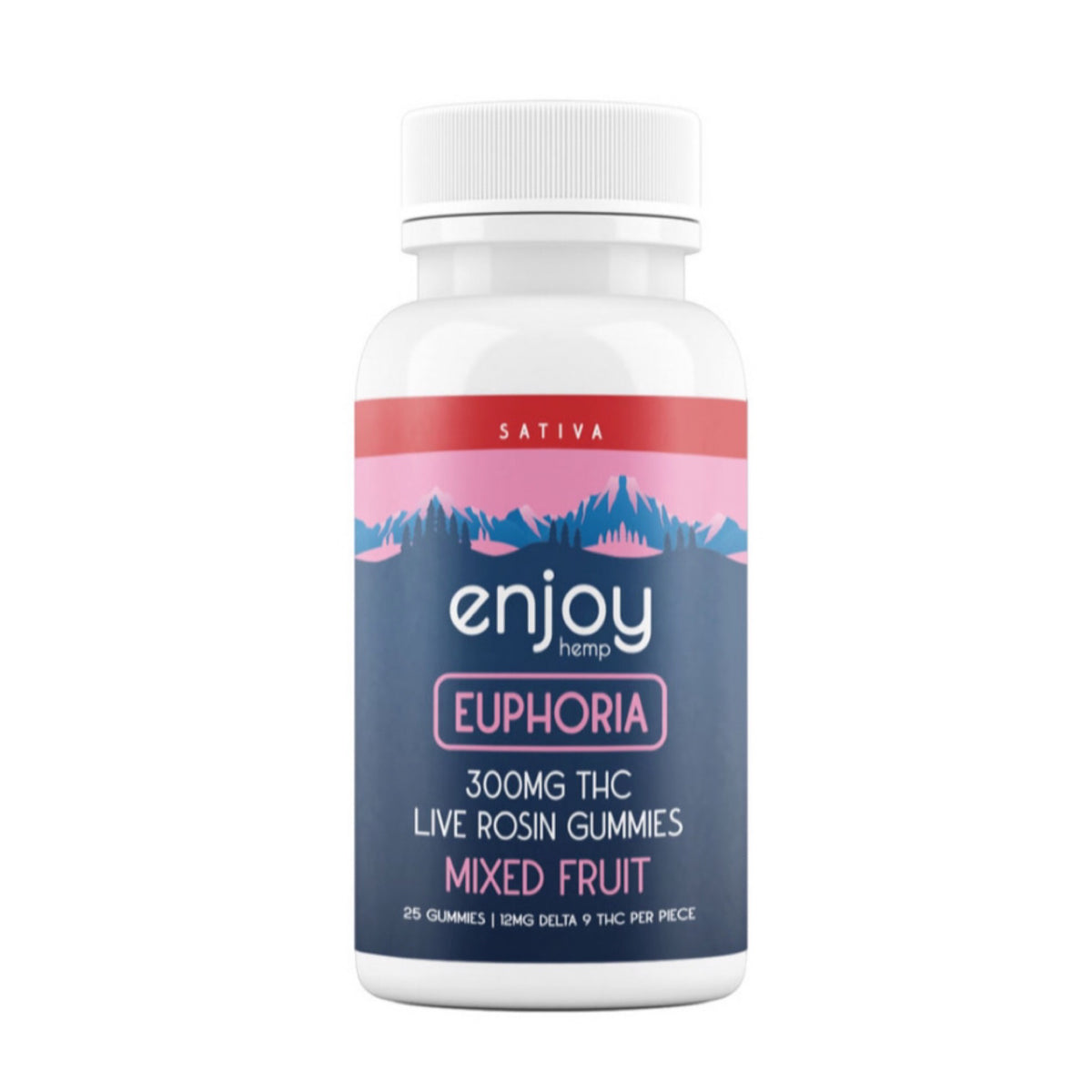 ENJOY DELTA 9 EUPHORIA Live Rosin 300mg Gummies + Terpenes /Mixed Fruit(Sativa)