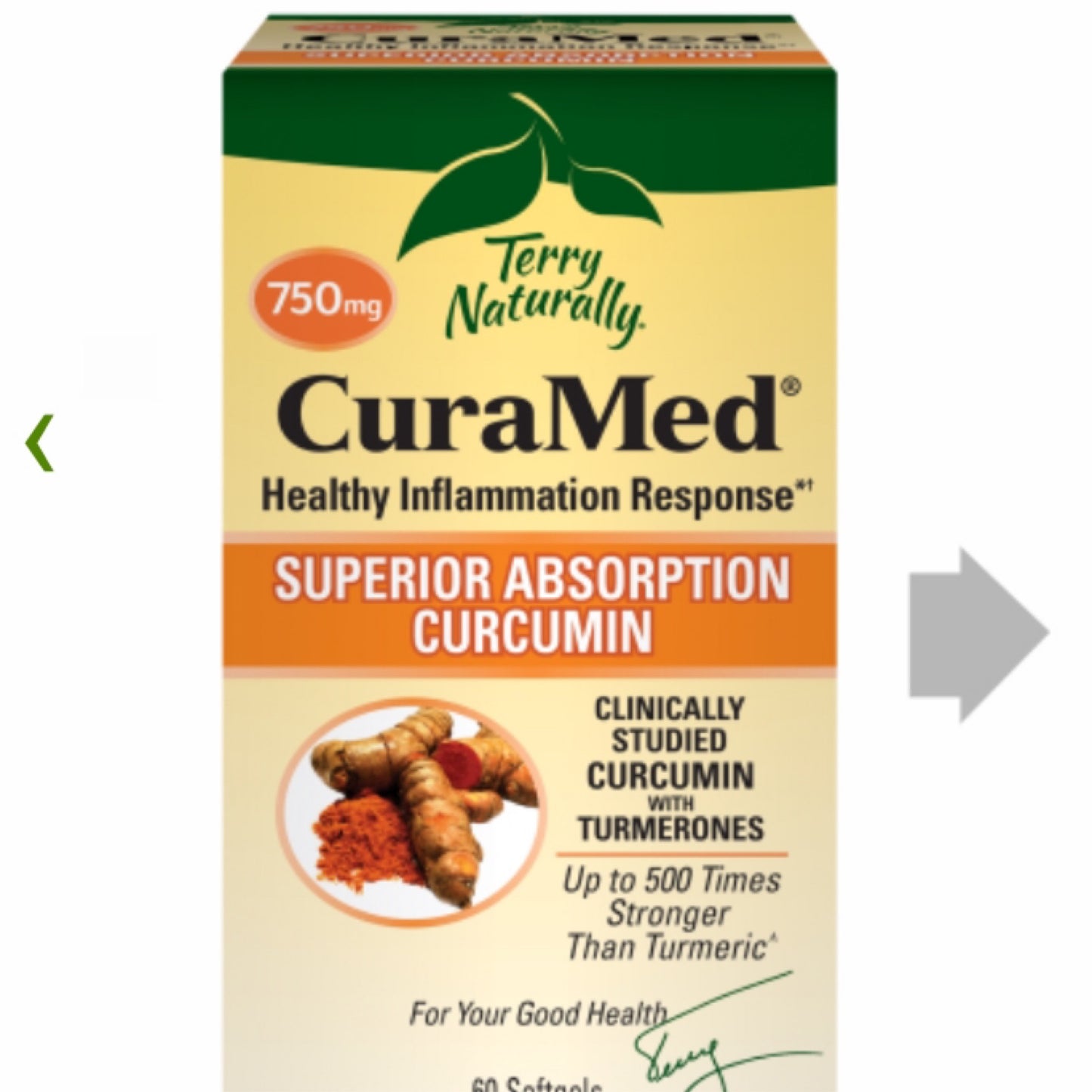 CuraMed 750mg/ 30ct Curcumin Softgells by Terry Naturally