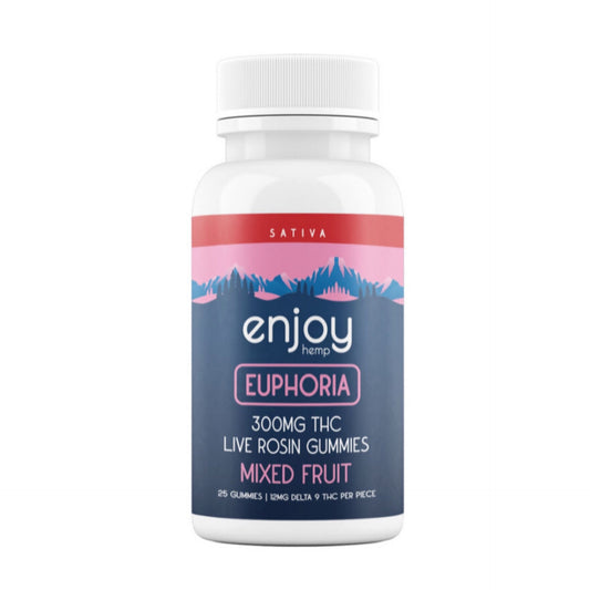 ENJOY DELTA 9 EUPHORIA Live Rosin 300mg Gummies + Terpenes /Mixed Fruit(Sativa)