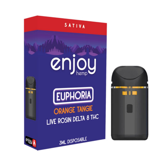 ENJOY 3ml Live Rosin EUPHORIA Delta 8 Disposable Pen-Orange Tangie(Sativa)