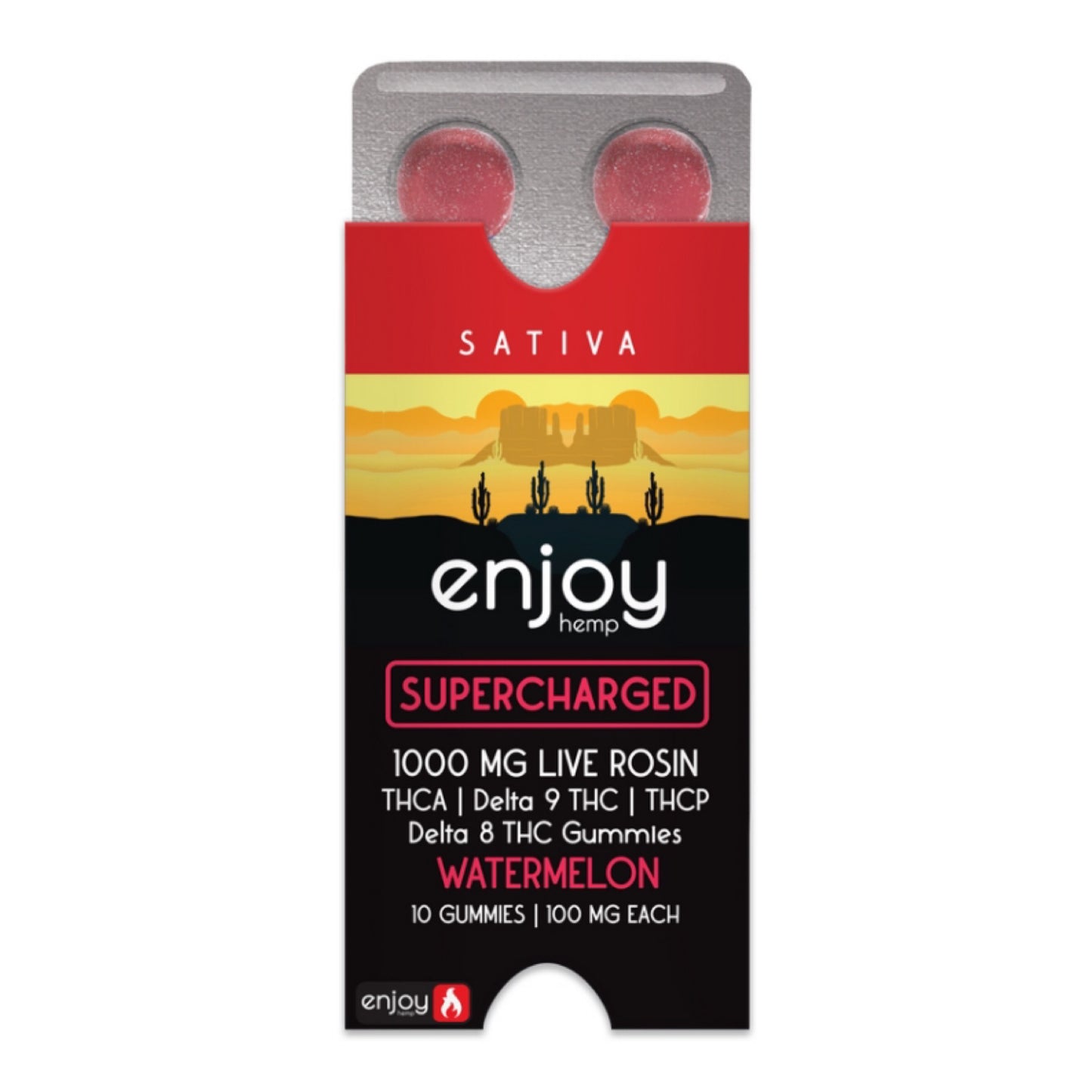 ENJOY SUPERCHARGED 1000mg Live Rosin THCA/D9/THCP/D8 Gummies (Sativa)