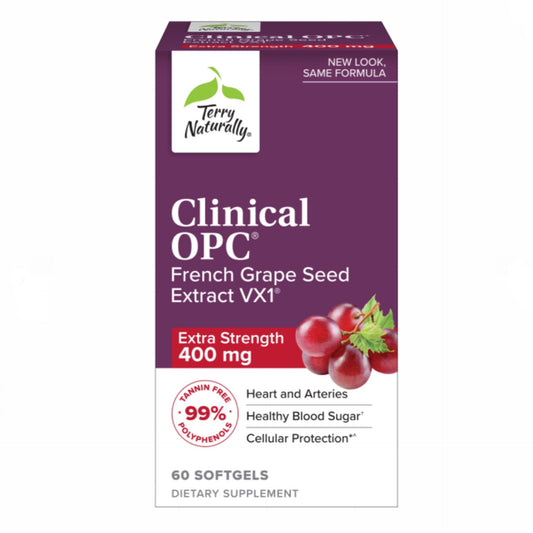 CLINICAL OPC Extra Strength 400mg French Grape Seed Extract VX1 by Terry Naturally