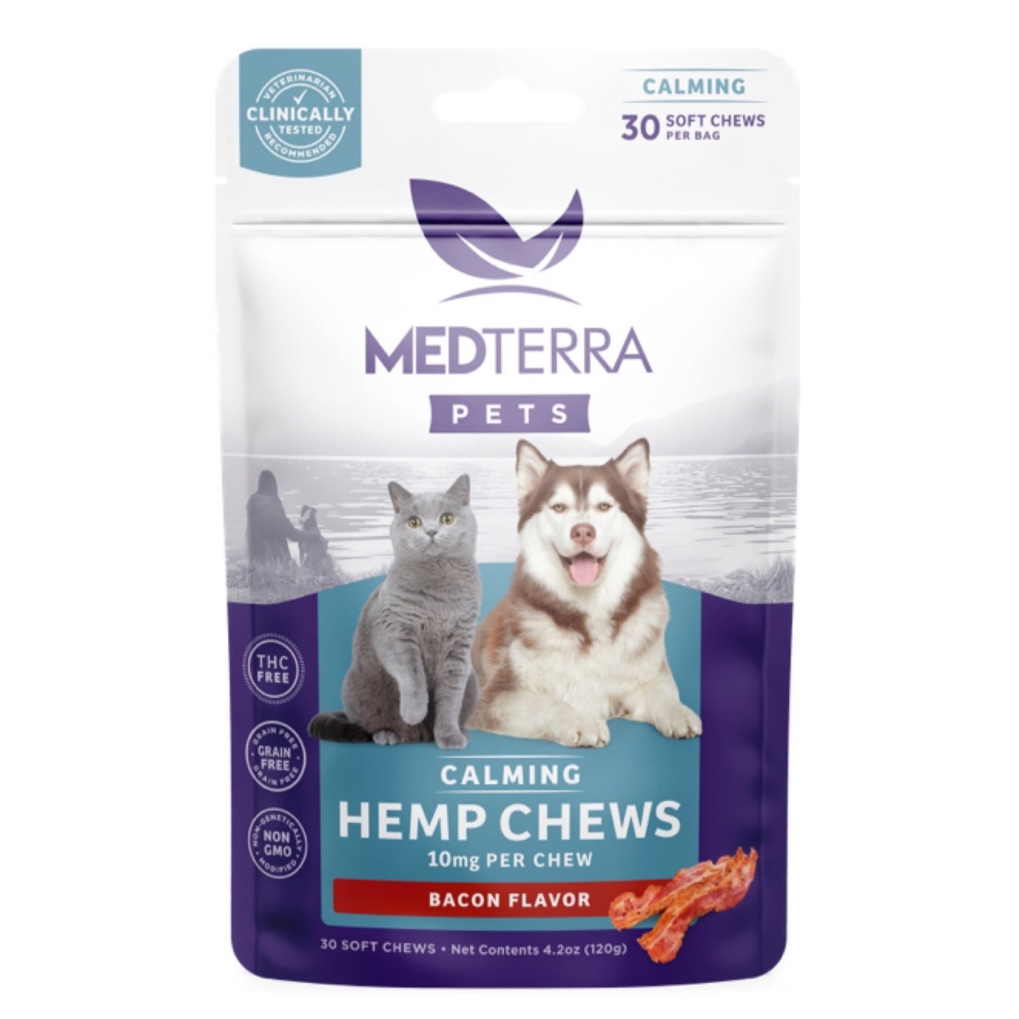 MEDTERRA PET Calming CBD Chews 300mg bag- Bacon Flavor