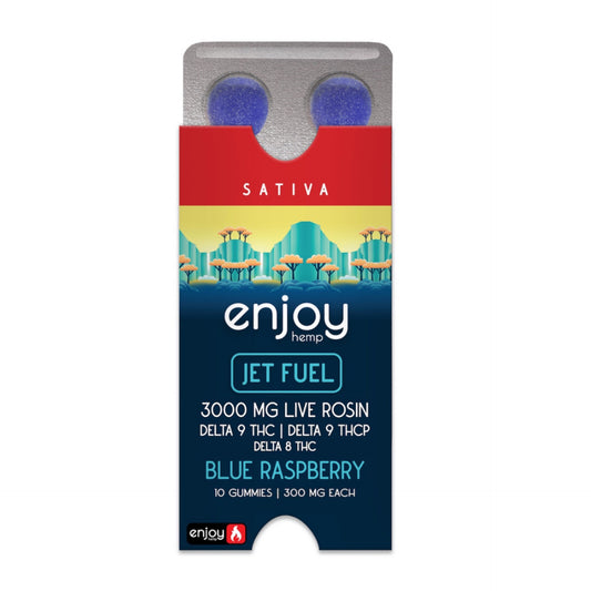 ENJOY LIVE ROSIN JET FUEL 3000mg Live Rosin Delta 9 THC/Delta 9 THCP/Delta 8 Gummies(Sativa)