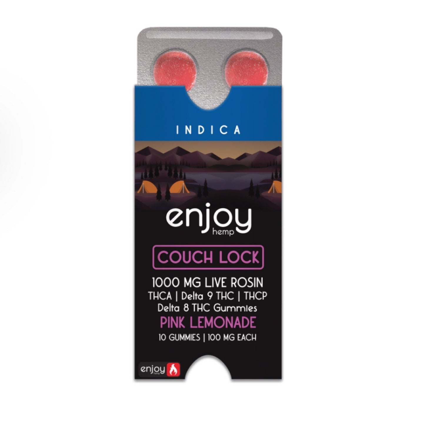 ENJOY 1000mg COUCH LOCK Live Rosin THCA/D9/THCP/D8 Gummies (Indica)